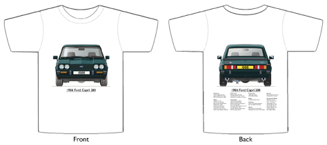 Ford Capri MkIII Capri 280 1986 T-shirt Front & Back